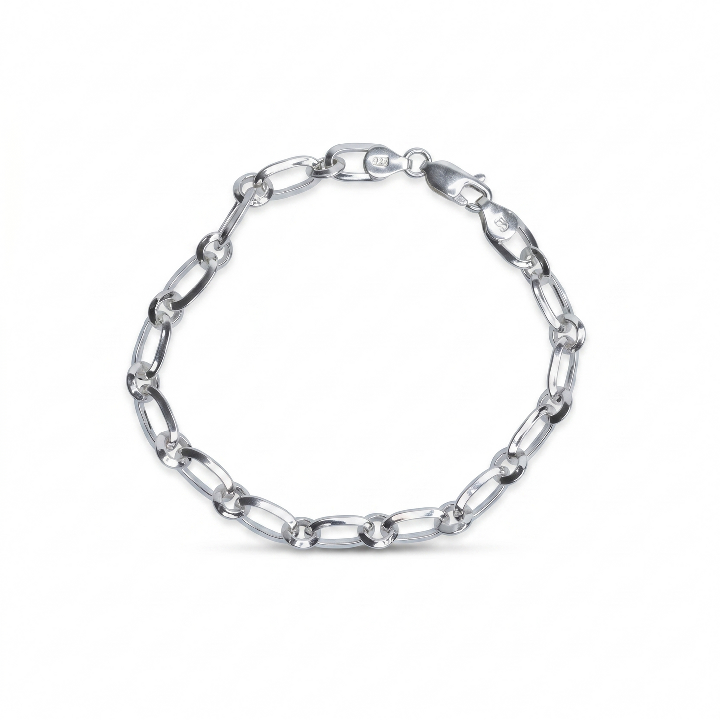 Silver Classic Twist Weave Men's Bracelet