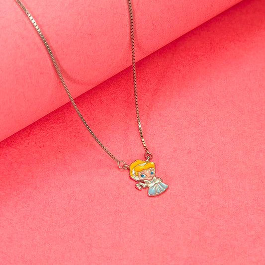 925 Sterling Silver Enchanted Cinderella Charm Kids Chain