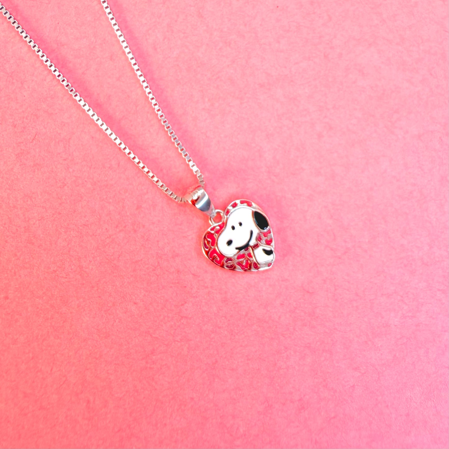 925 Silver Happy Snoopy Charm Kids Rose Gold Chain (1 to 5 Years)