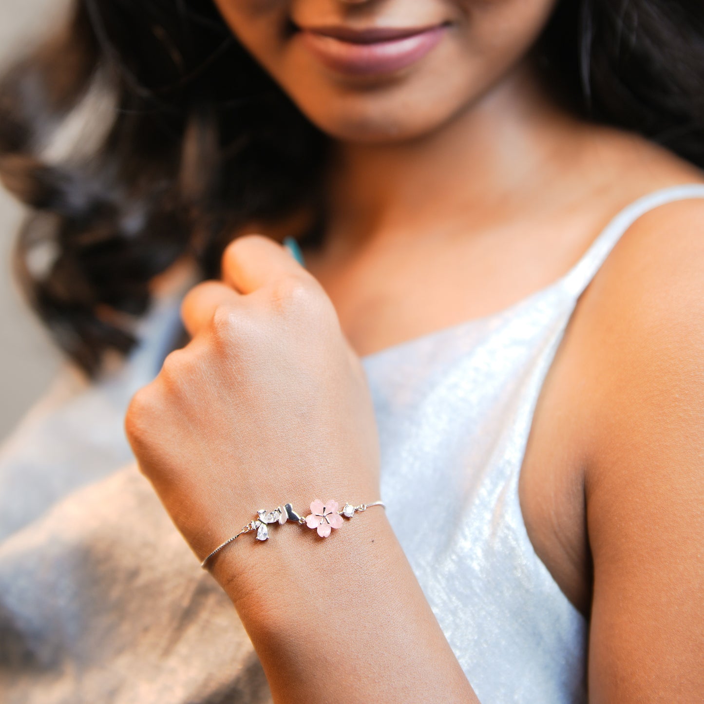 Silver Butterfly Petal Blooming Bracelet