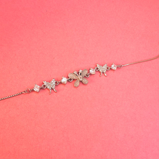 925 Sterling Silver Butterfly Grace Women Chain Bracelet
