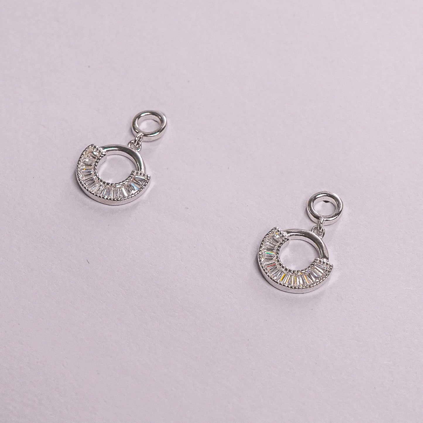 925 Sterling Silver White Cubic Spark Drop Earrings
