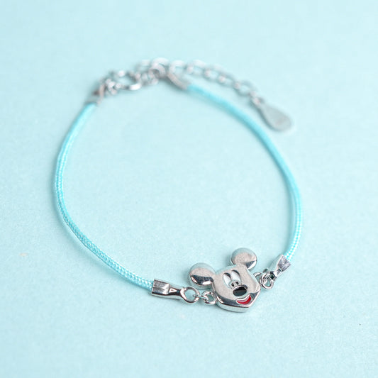 Silver Mickey Charm Kids Bracelet