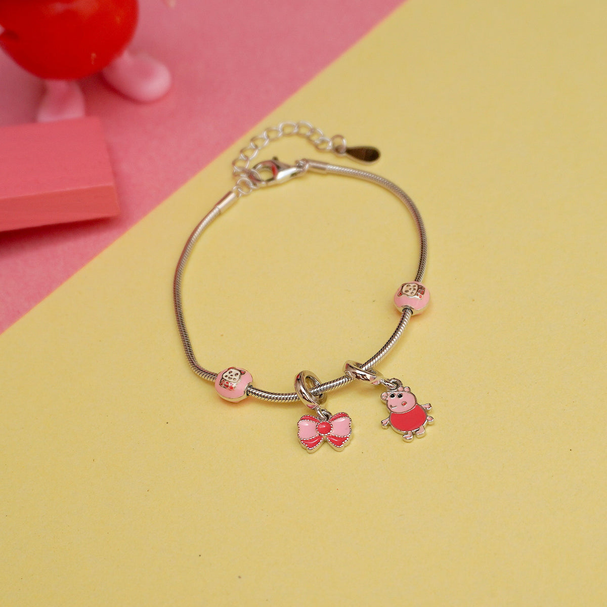 925 Sterling Silver Peppa Pig DIY Charm Bracelet