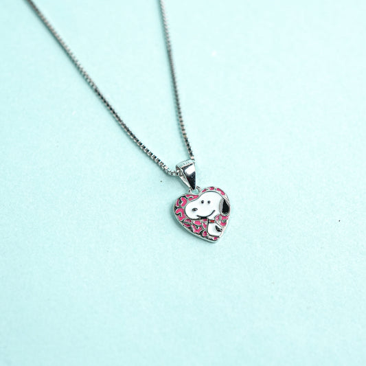 Silver Happy Snoopy Charm Kids Chain