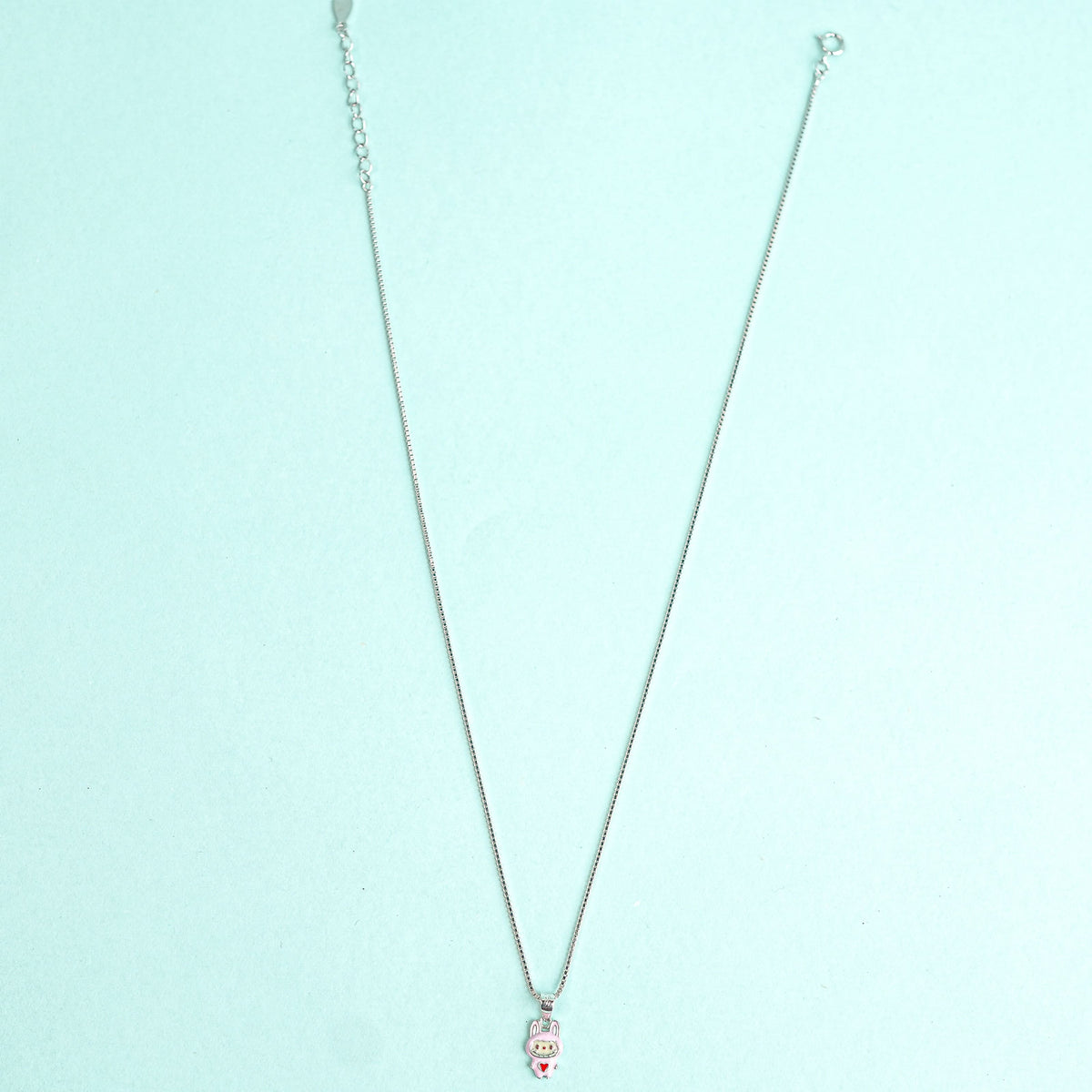 925 Sterling Silver Whimsical Labubu Charm Kids Chain