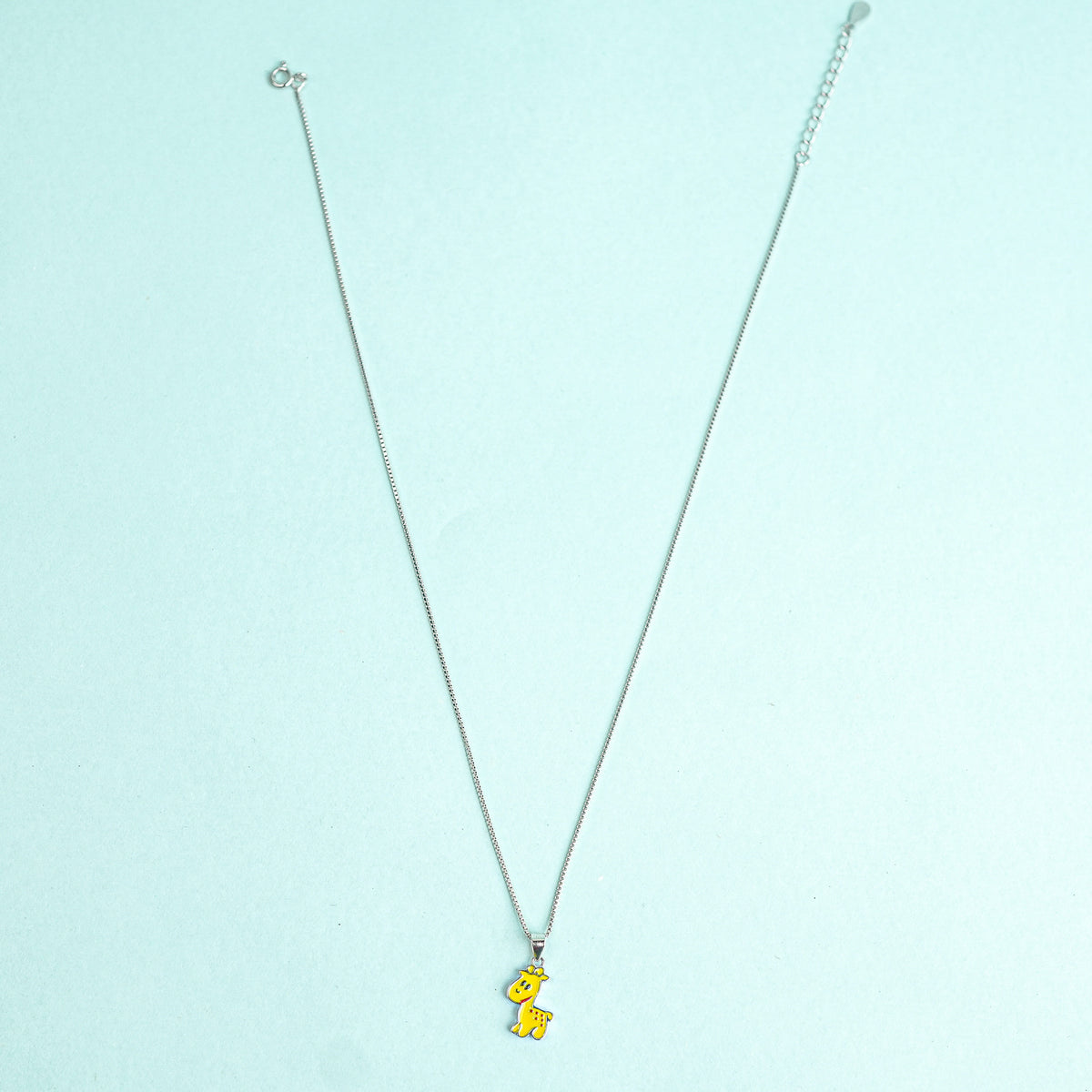 925 Sterling Silver Happy Giraffe Charm Kids chain
