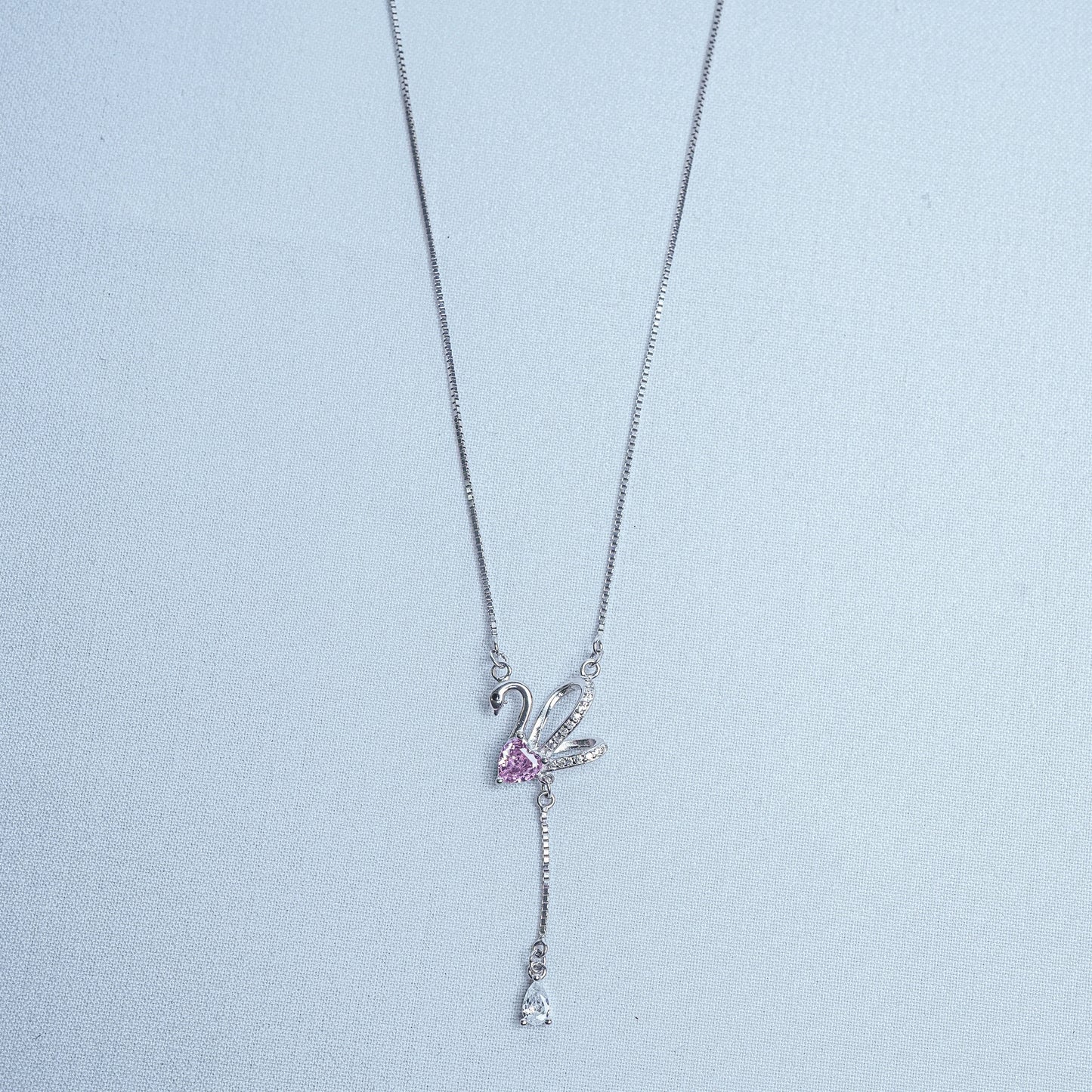 925 Sterling Silver Luxe Swan Women Pendant Chain