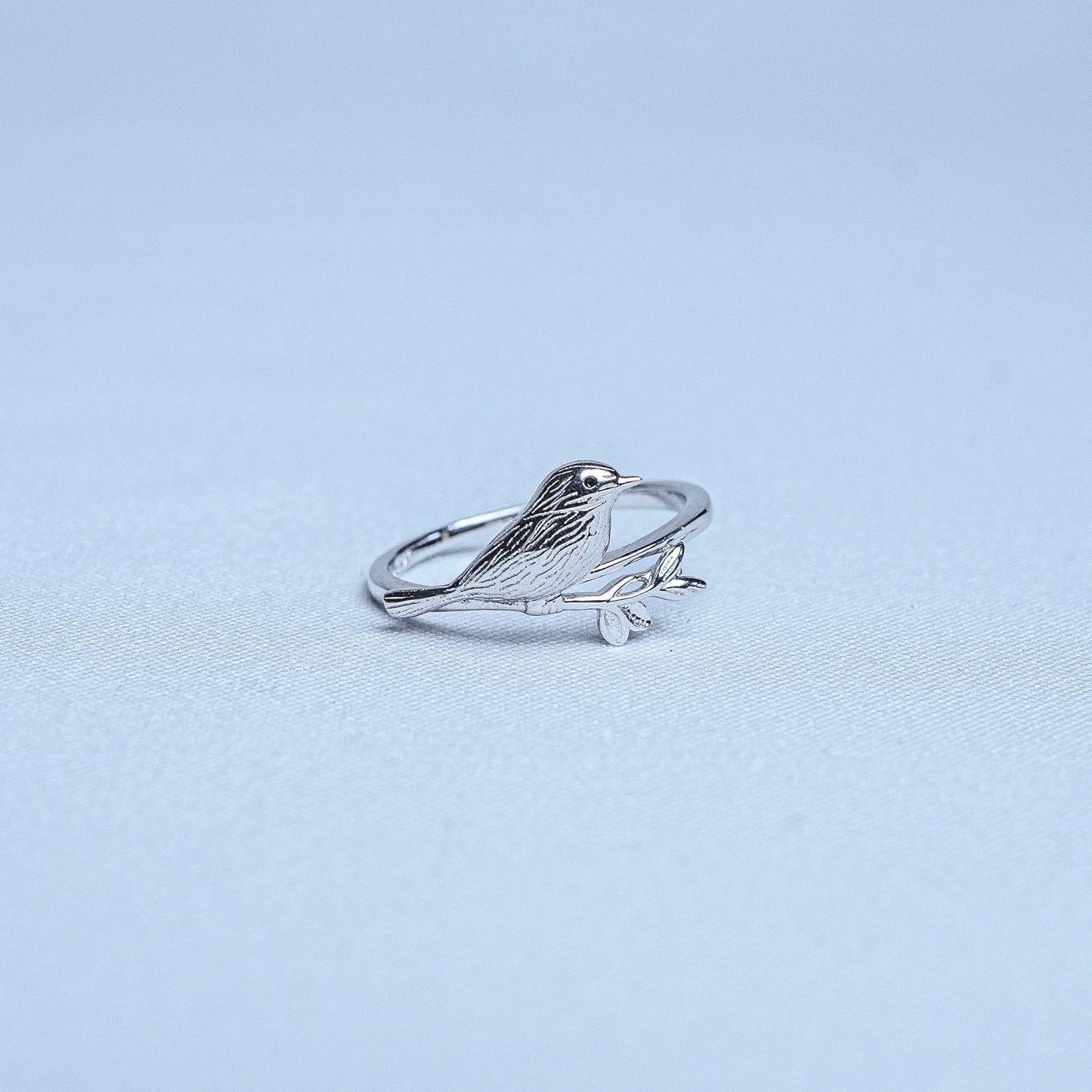 925 Sterling Silver Leaf song Sparrow Women Ring