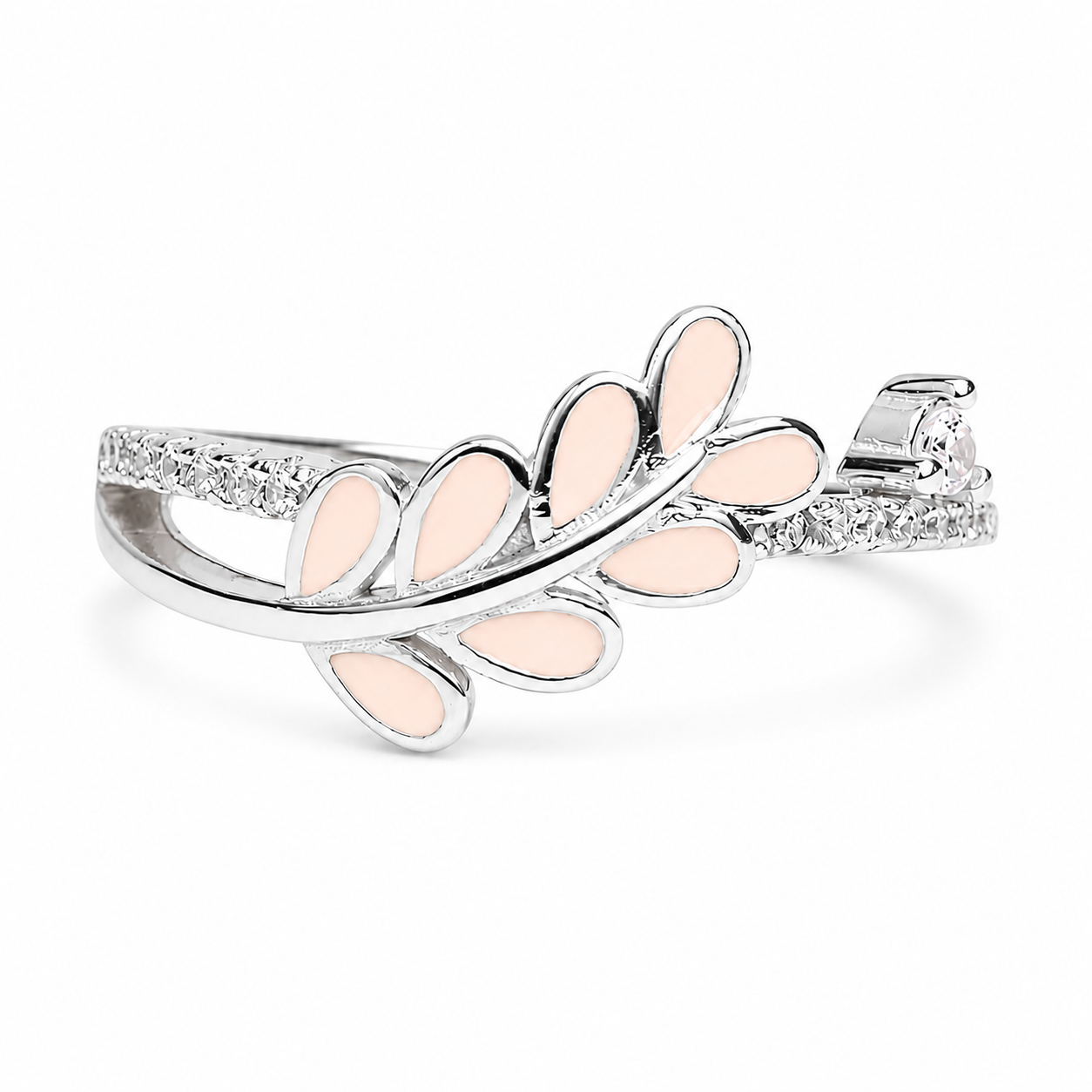 Silver Eternal Leaf Ring
