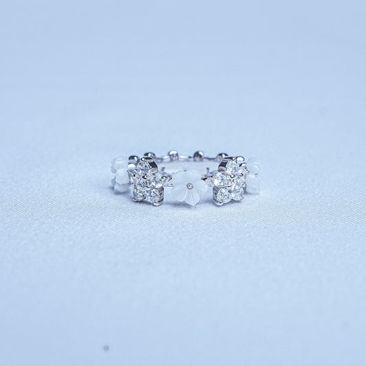925 Sterling Silver Snow Blossom Women Ring