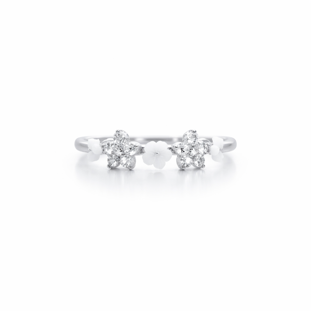 Silver Snow Blossom Ring