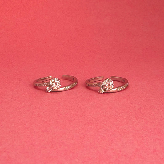 925 Sterling Silver Royal Stone Women Toe Ring