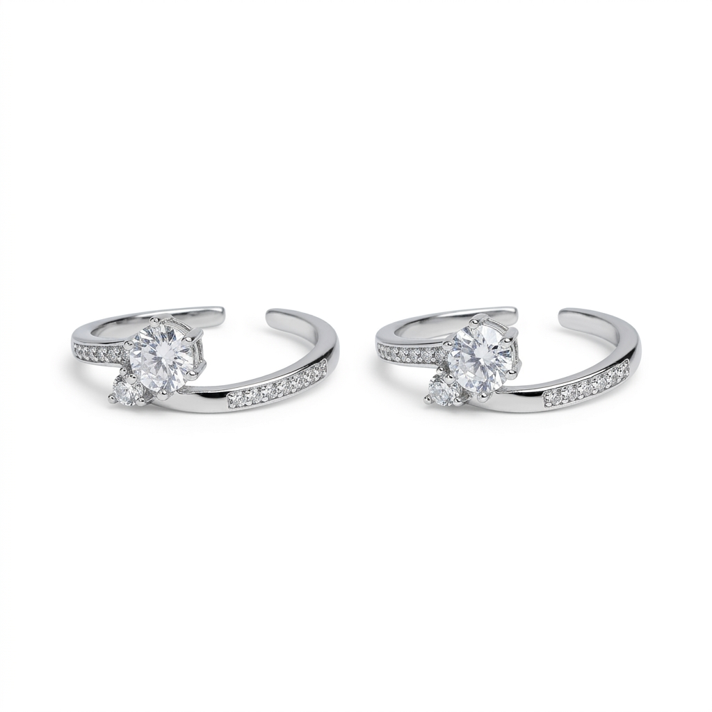 Silver Royal Stone Toe Ring