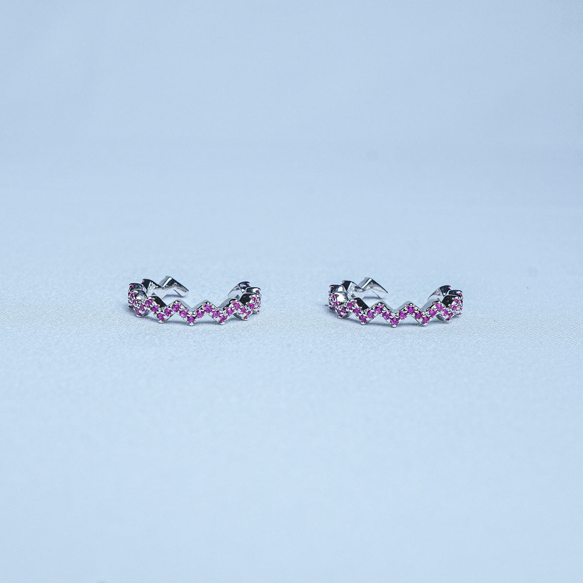 925 Sterling Silver Pink Chevron Women Toe Ring