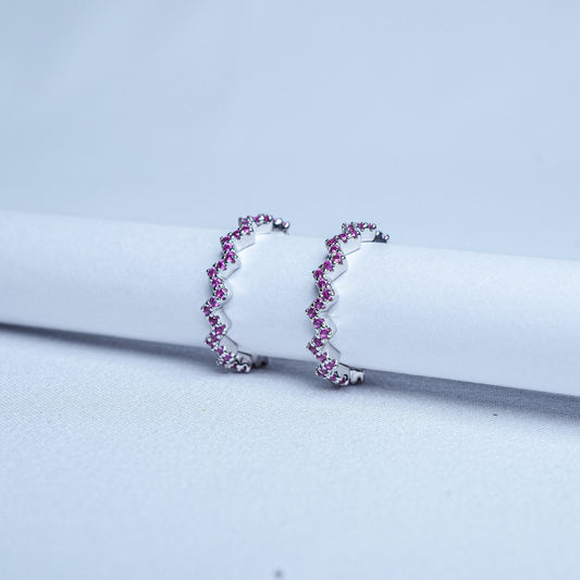 925 Sterling Silver Pink Chevron Women Toe Ring
