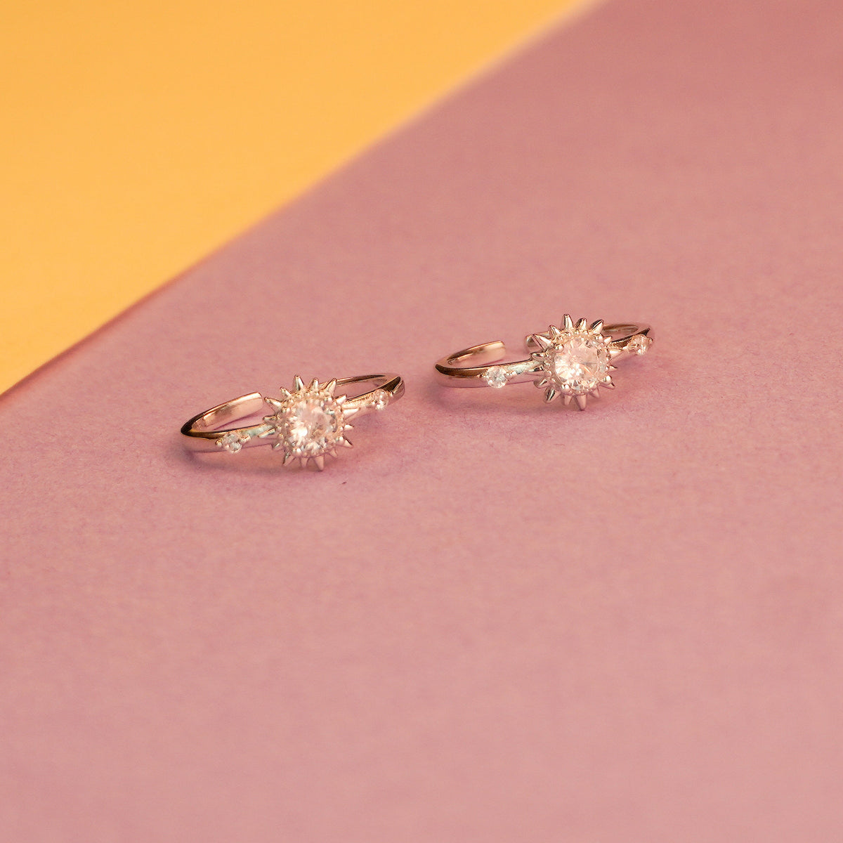 925 Sterling Silver Sunflower Toe Ring