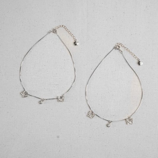 Silver Butterfly Whisper Anklet