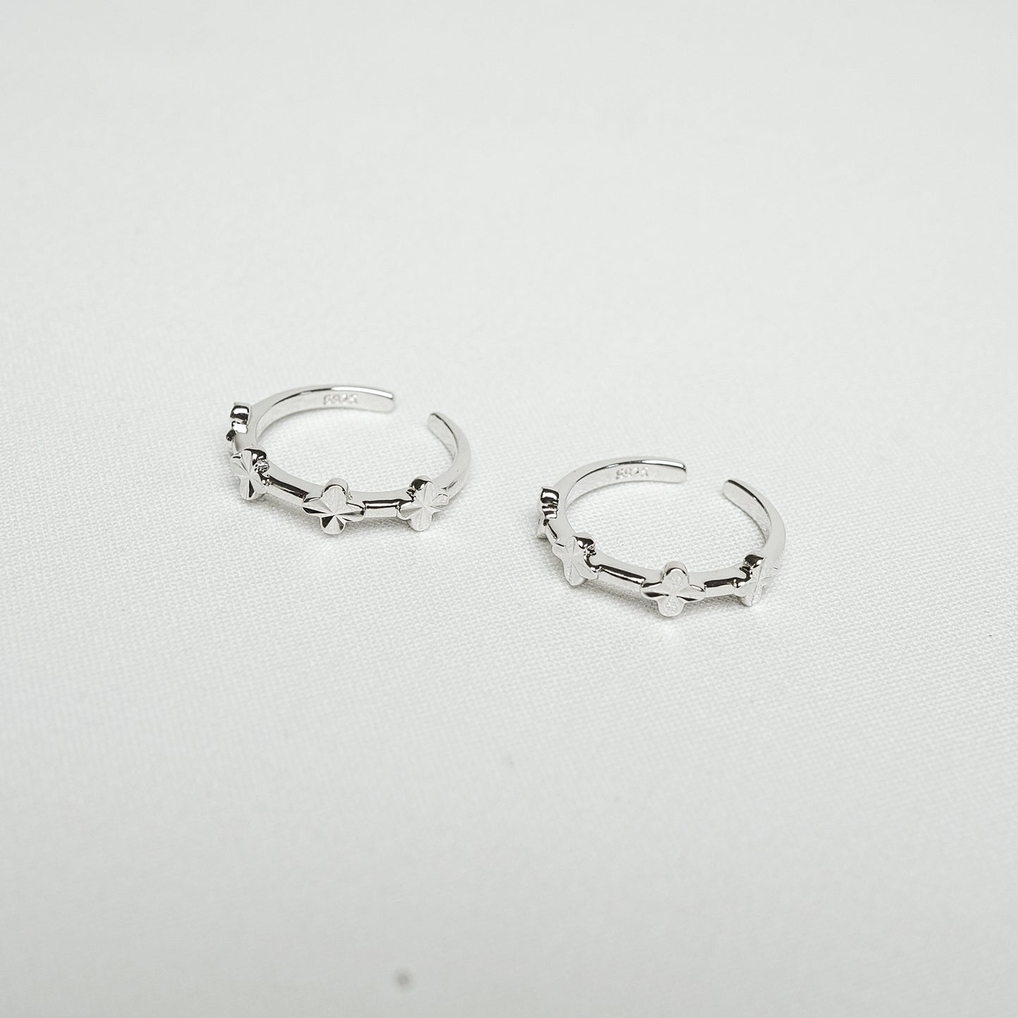 Silver Lucky Clover Bloom Toe Ring