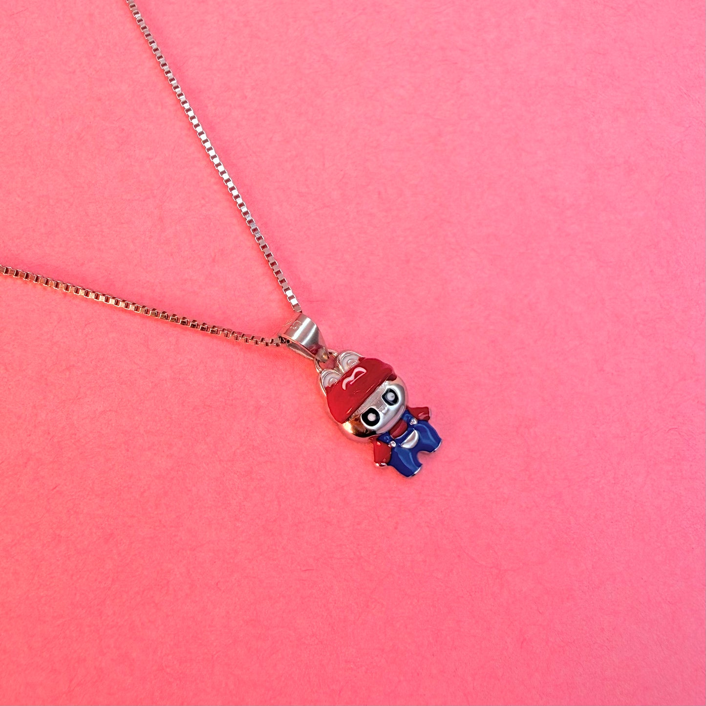 925 Sterling Silver Mario Adventure Charm Kids Chain