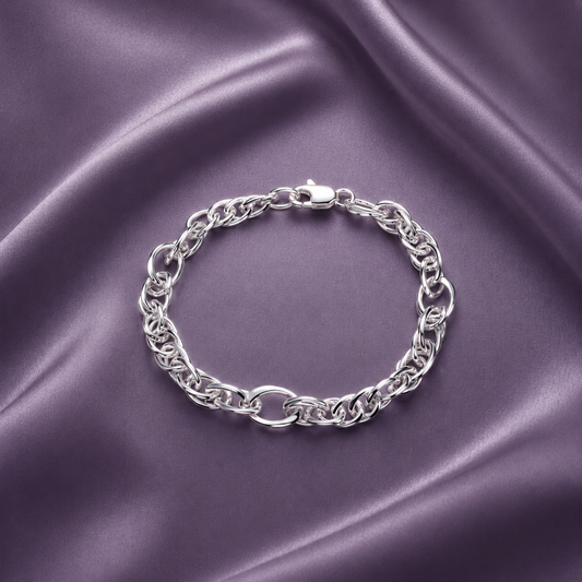 Silver Artisan Twist-Link Bracelet