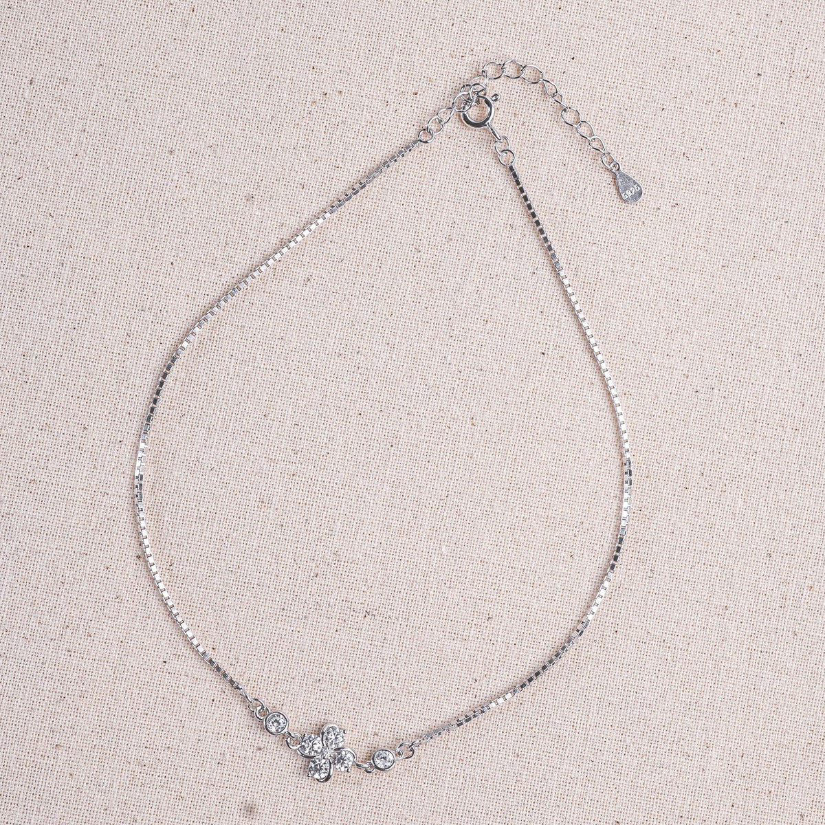 925 Sterling Silver Serene Flower Delight Anklet