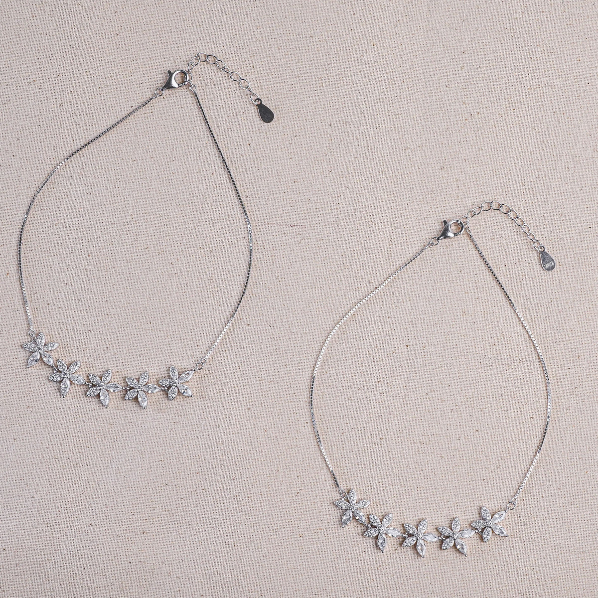 925 Sterling Silver Blooming Garden Beauty Anklet