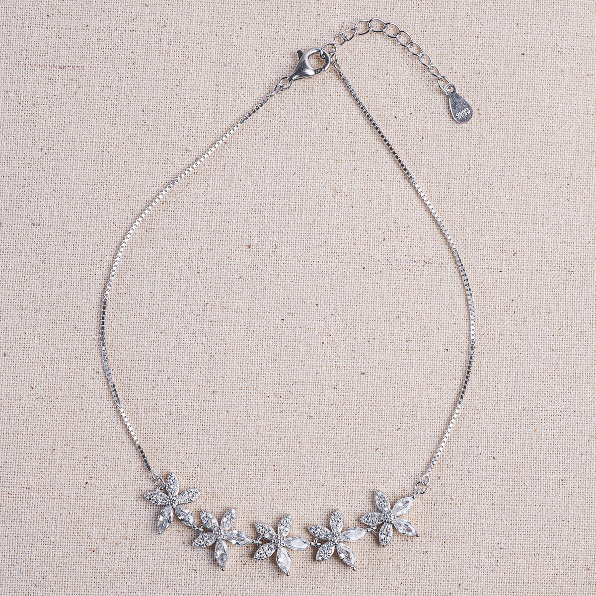 925 Sterling Silver Blooming Garden Beauty Anklet