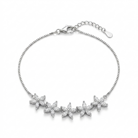 Silver Blooming Garden Beauty Anklet
