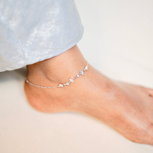 Silver Timeless Ginkgo Leaf Anklet