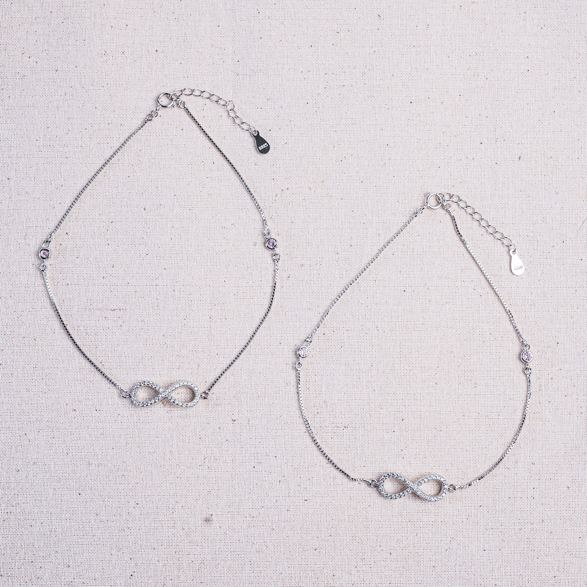 925 Sterling Silver Timeless Infinity Link Anklet