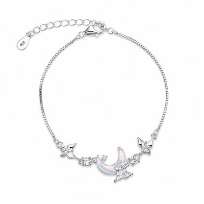Silver Celestial Butterfly Moon Bracelet