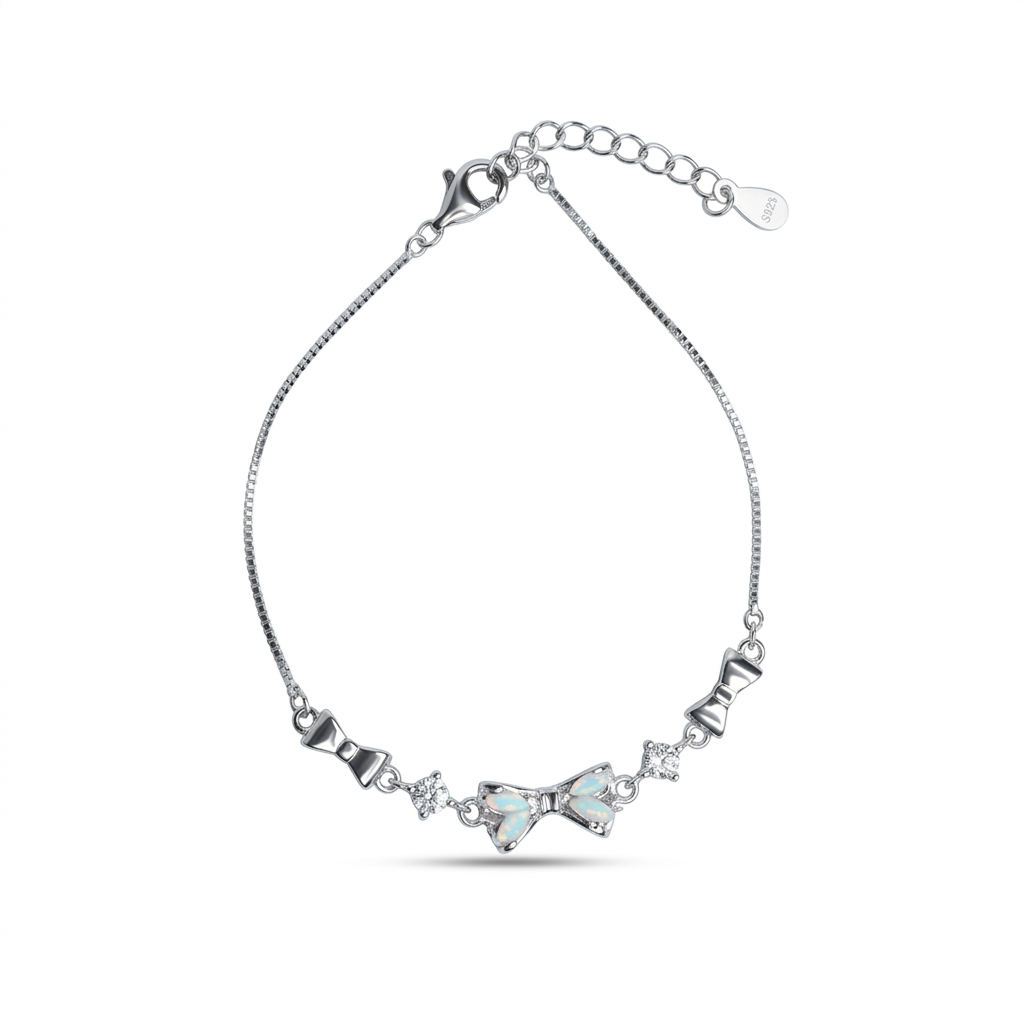 Silver Bow Aura Bracelet