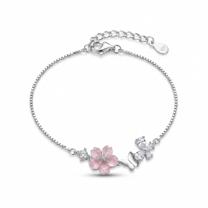 Silver Butterfly Petal Blooming Bracelet