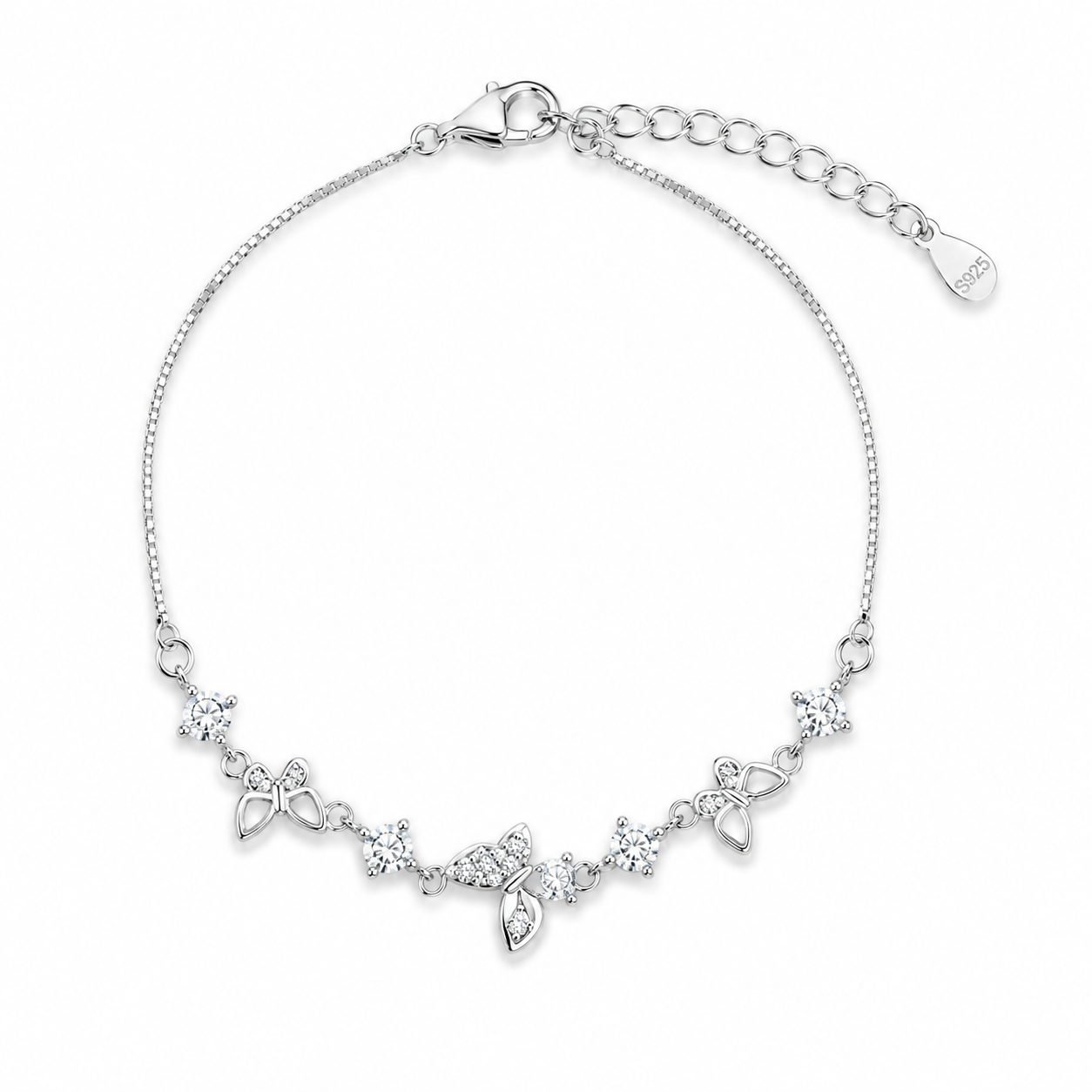 Silver Butterfly Majesty Women Chain Bracelet
