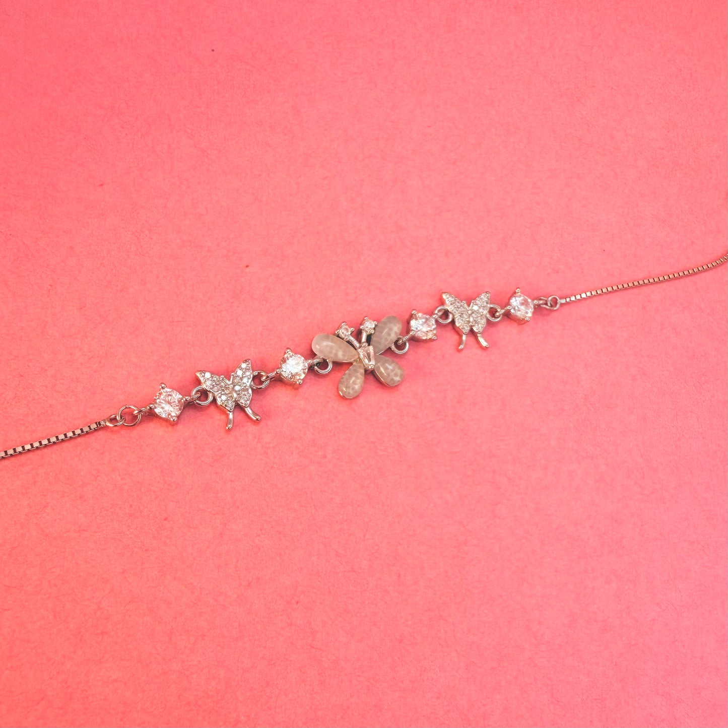 925 Sterling Silver Butterfly Grace Women Chain Bracelet