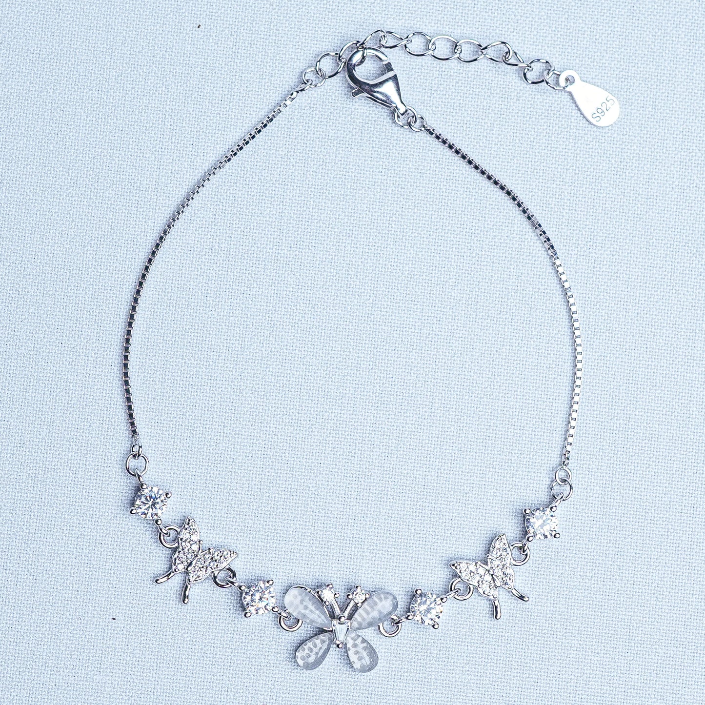 Silver Butterfly Grace Women Chain Bracelet