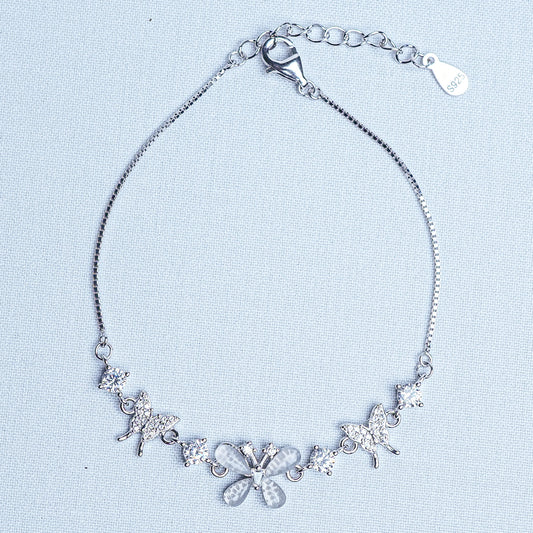 Silver Butterfly Grace Women Chain Bracelet