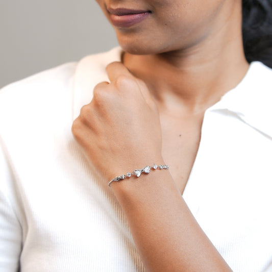 Silver Bow Aura Women Chain Bracelet