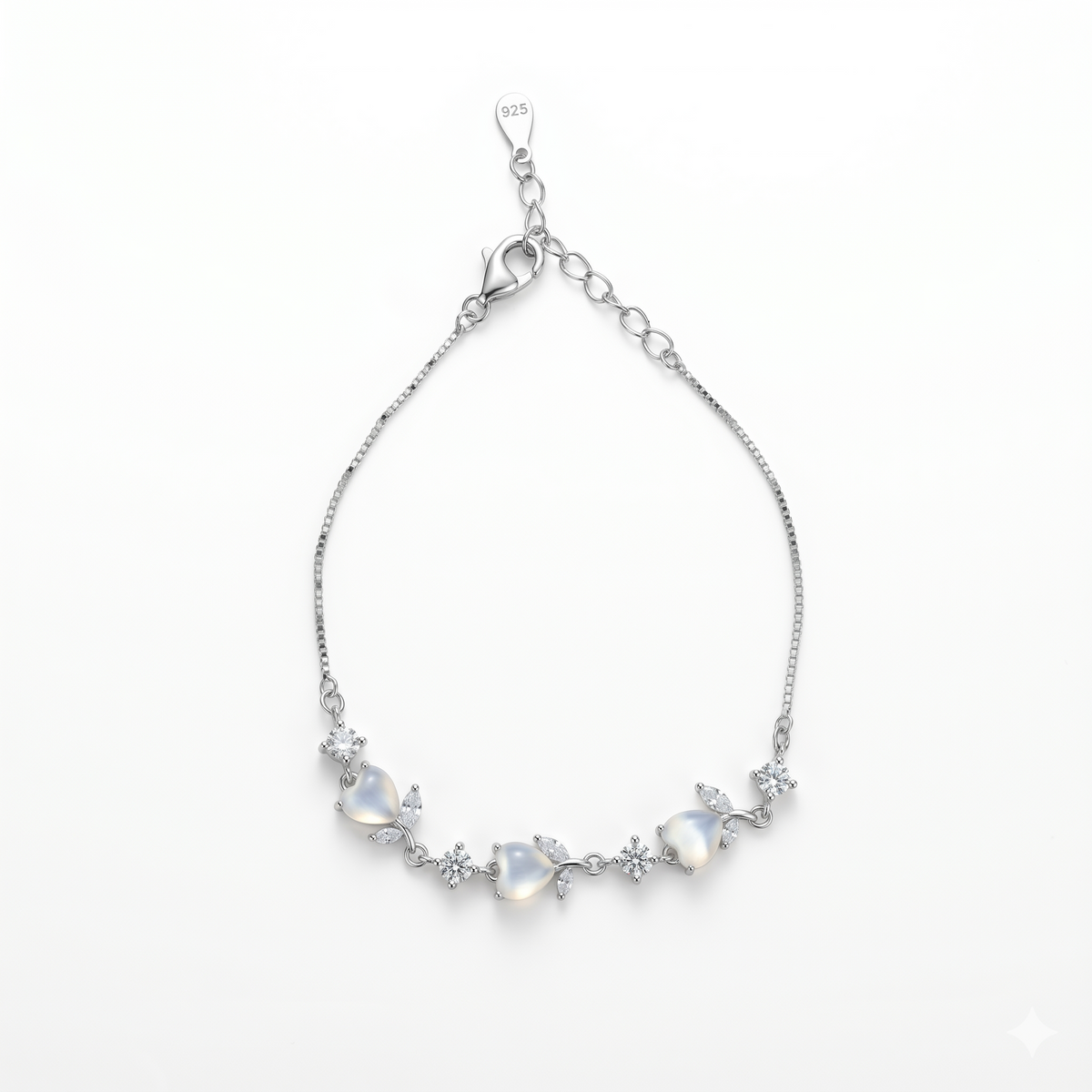 925 Sterling Silver Tulip Soft Glow Women Chain Bracelet