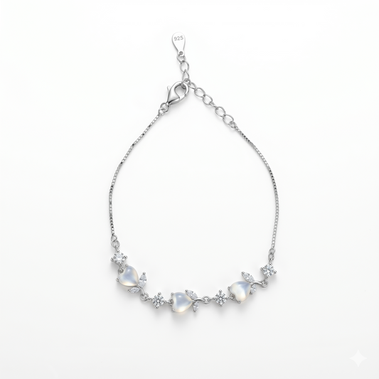 Silver Tulip Soft Glow Women Chain Bracelet
