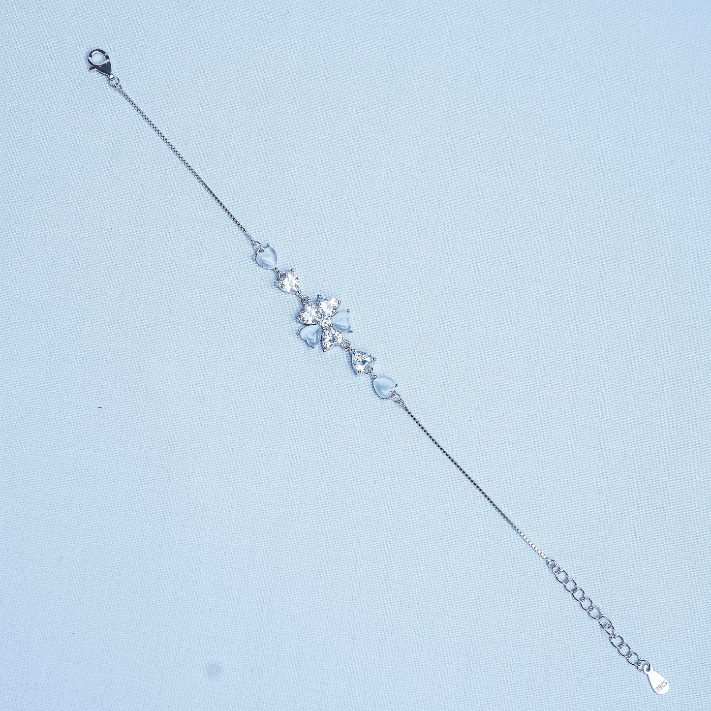 Silver Heart Petal Mist Women Chain Bracelet