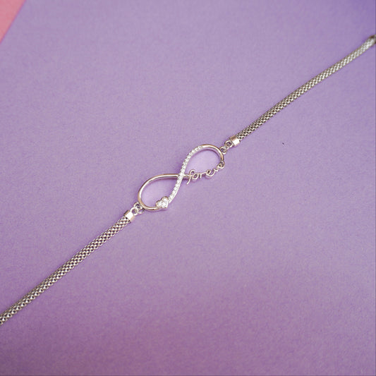 925 Sterling Silver Infinity Forever Charm Bracelet