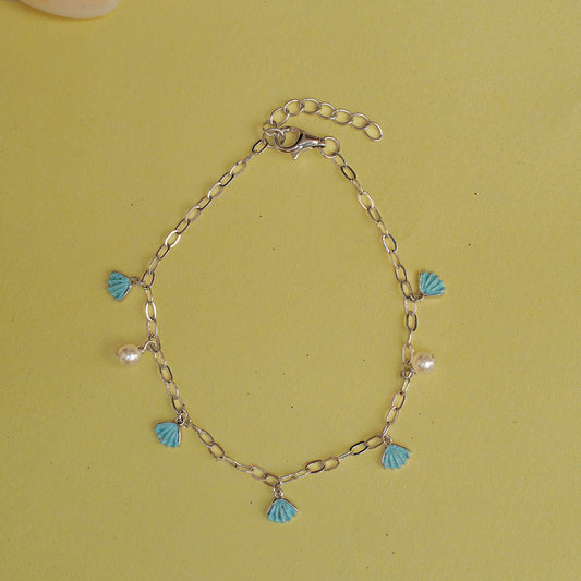 925 Sterling Silver Ocean-Inspired Charm Bracelet