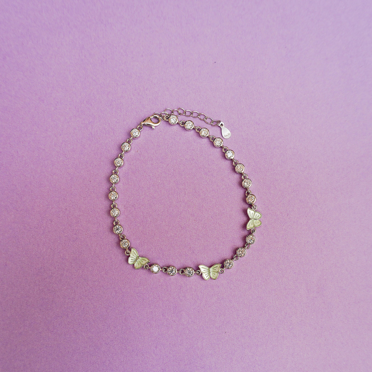 925 Sterling Silver Butterfly Tennis Bracelet