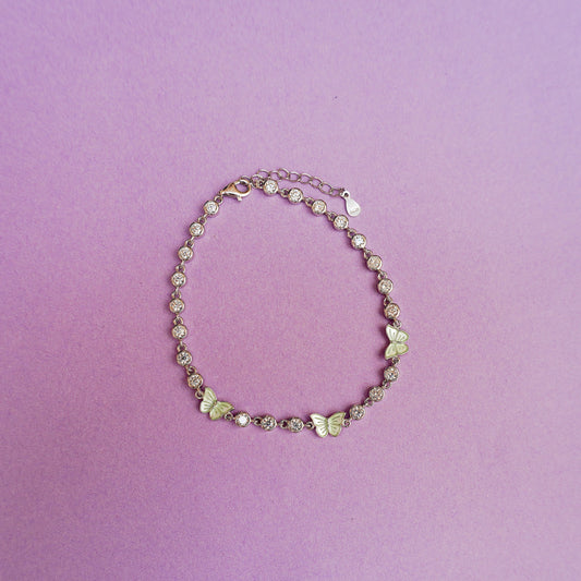 925 Sterling Silver Butterfly Tennis Bracelet