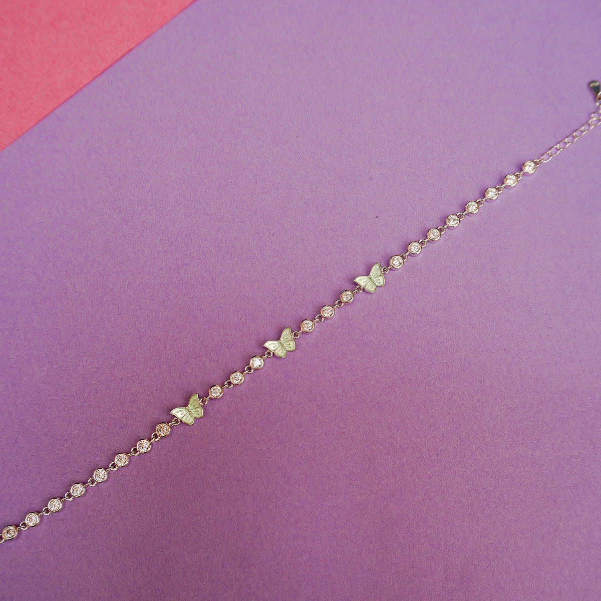 925 Sterling Silver Butterfly Tennis Bracelet