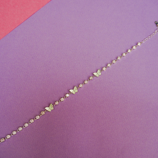 925 Sterling Silver Butterfly Tennis Bracelet