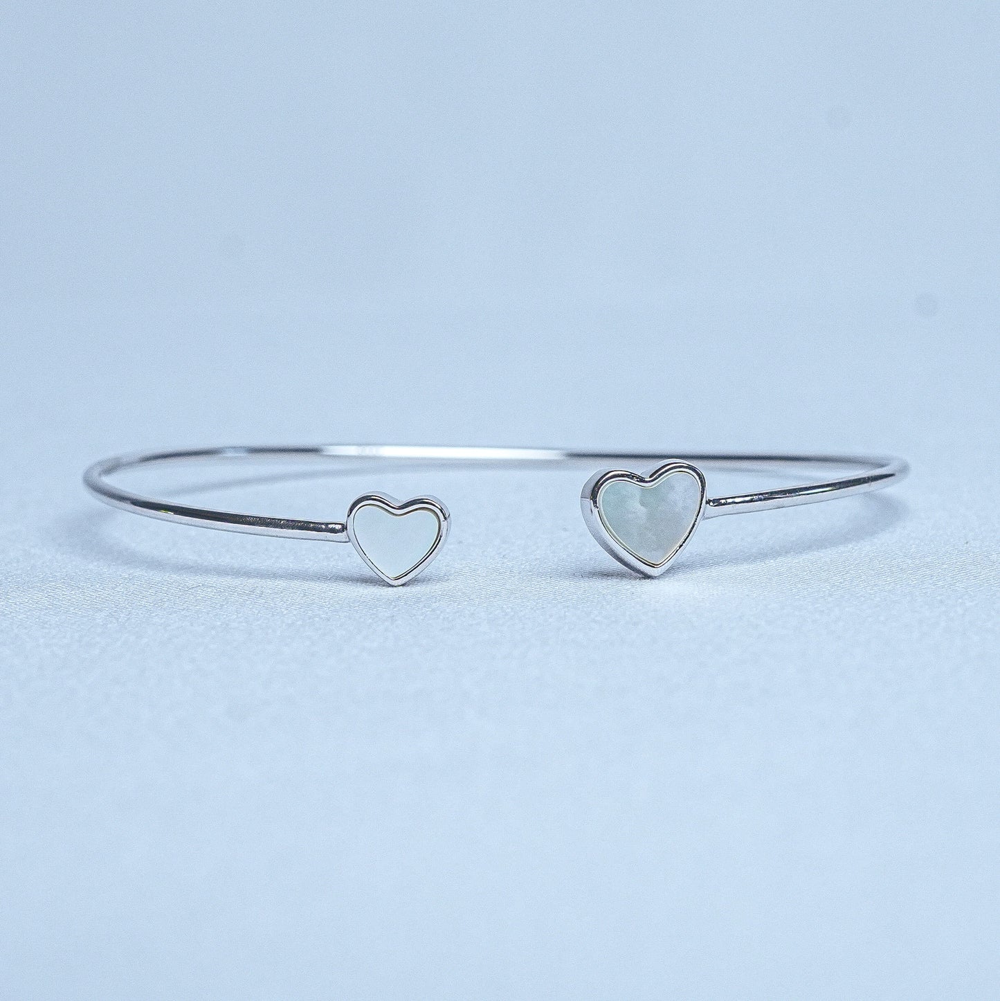Silver Eternal Heart Women Cuff Bracelet