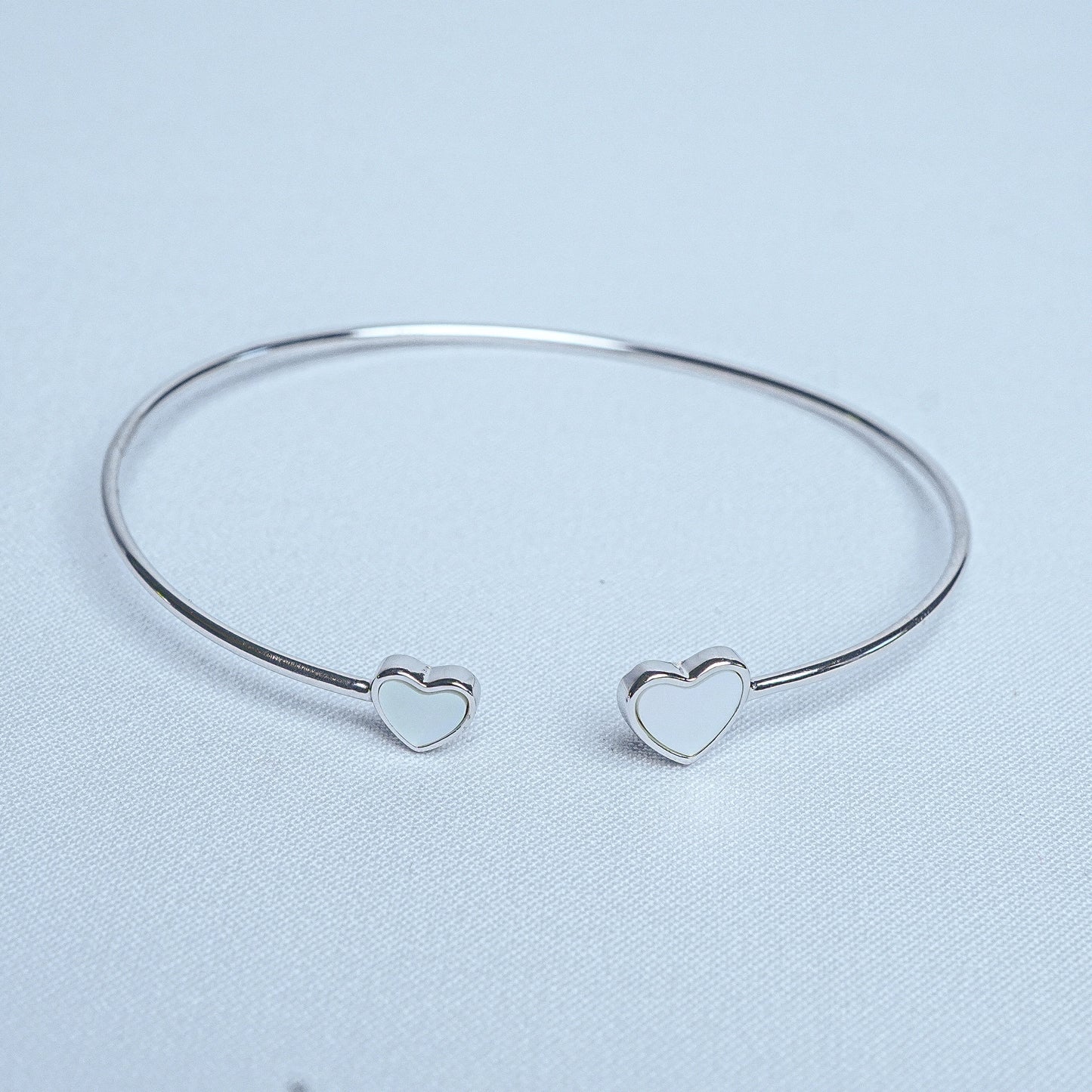 Silver Eternal Heart Women Cuff Bracelet